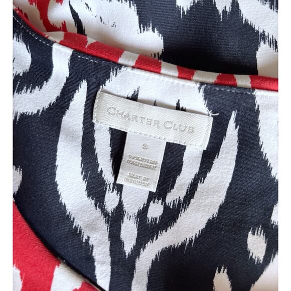 CHARTER CLUB Womens Size Small Sleeveless Damask Tribal Print Sheath Dress - Picture 6 of 6